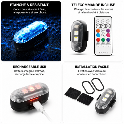 Lampe LED RGB Stroboscopique – 8 Couleurs & Télécommande