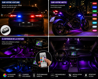 Lampe LED RGB Stroboscopique – 8 Couleurs & Télécommande