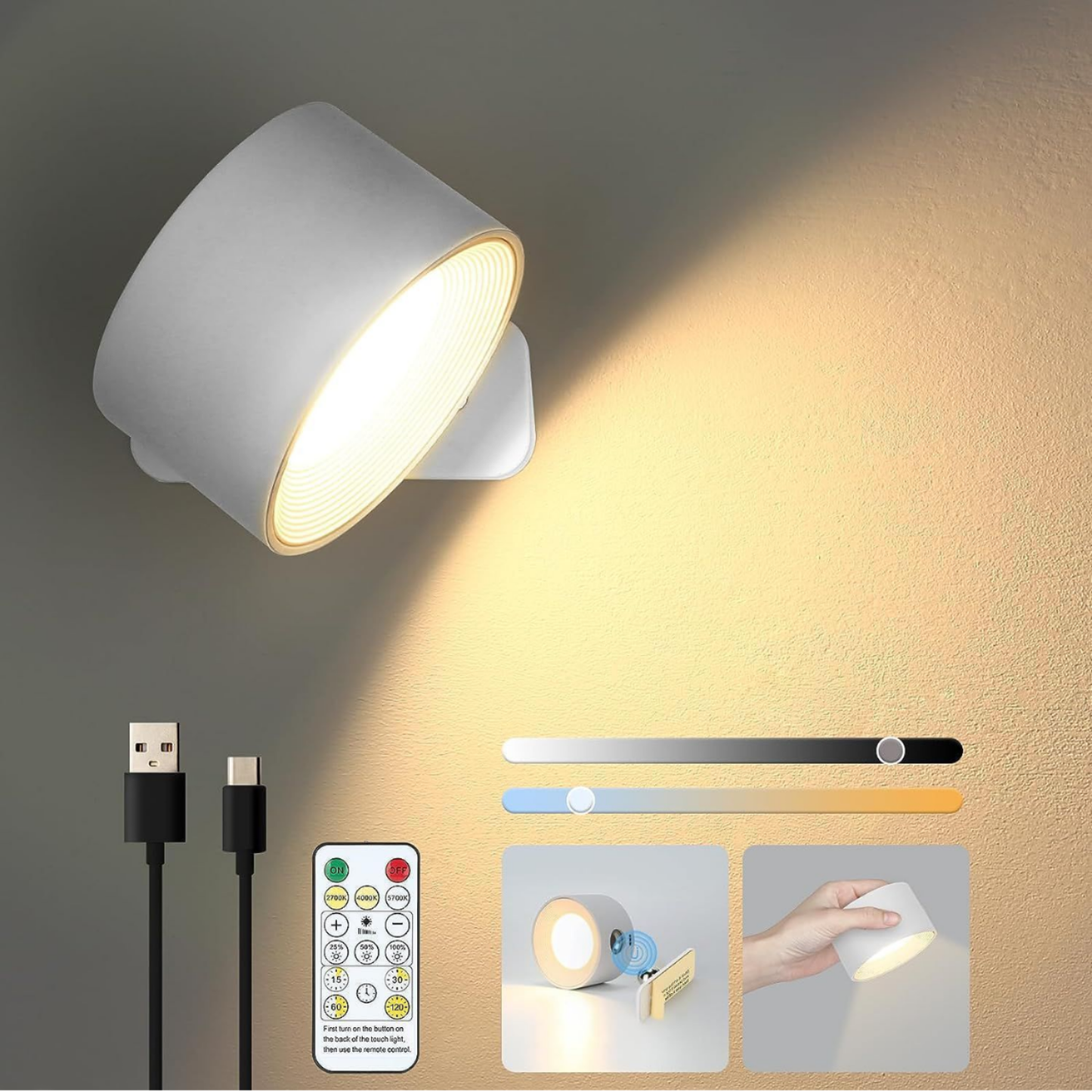 Lampe murale LED rechargeable